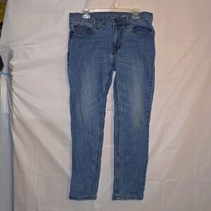 Falls Creek Men's Blue Jeans Straight Stretch Fit 34 x 30